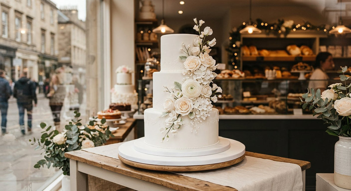 The Baker's Board in use with a decorated cake